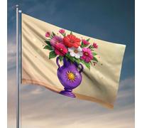 Things For Boys Room A Purple Vase with Flowers. Drapeau pour dortoir Décorations extérieures amusantes pour terrasse (120 x 180 cm)