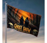 Things For Boys Room Ghost Show : Spook Spectacle In The Haunted Woods Drapeau Girl Drapeaux pour chambre à coucher Décoration de terrasse (60 x 90 cm)