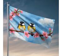 Things For Boys Room Sakura Blossoms And Birds In Spring Flag Yard Art Beer Decorations For Man Cave (120 x 180 cm)