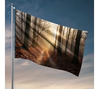 Things For Boys Room Sunrise In The Autumn Forest Flag Yard Art Beer Decorations For Man Cave (152 x 244 cm)