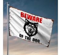Things For Boys Room Warning: Beware Of The Dog Flag Yard Art Beer Decorations For Man Cave (30 x 45 cm)