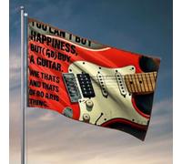 Things For Boys Room You Can'T Buy Happiness, But (Gd) A Guitar. Drapeau pour dortoir, décorations extérieures amusantes pour terrasse (120 x 180 cm)