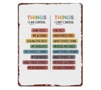Things I Can Control And What I Cannot Control Metal Tin Sign Mindfulness Wall Decor for Office Bedroom 8 X 12 in