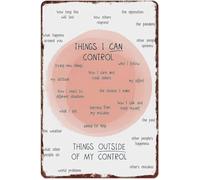 Things I Can Control Priorities Retro Aluminum Sign for Uplifting Wall Decor in Office or Home 8 X 12 in