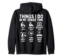 Things I Do in My Spare Time Cat Lover Pet Sweat à Capuche
