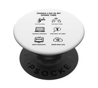 Things I Do in My Spare Time - Fan de Volleyball PopSockets PopGrip Adhésif