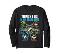 Things I Do in My Spare Time Funny Fish Fishing Lover Manche Longue
