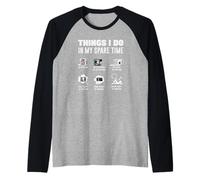 Things I Do in My Spare Time Impression 3D drôle Manche Raglan