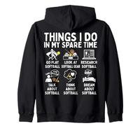 Things I Do Softball Lover Spare Time Passion Sweat à Capuche