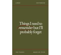 Things I Need To Remember But I’ll Probably Forget: Pocket Notebook 4x6