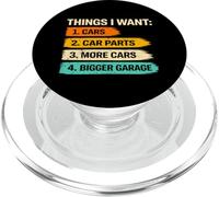 Things I Want Cars Pièces de Voiture Grand Garage Amusant Car Lover PopSockets PopGrip pour MagSafe