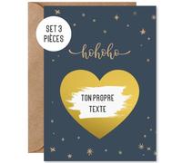 Things of Happiness 3 x Carte à gratter Noël bleue à personnaliser | Carte cadeau de Noël | 3 pièces carte de bon cadeau avec enveloppes | Cadeau de Noël (bleu)