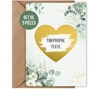 Things of Happiness 5x carte à gratter vierge Eucalyptus à écrire soi-même | ticket à gratter porte-bonheur carte surprise | bon cadeau pour anniversaire Saint-Valentin Noël (5 pièces Eucalyptus)