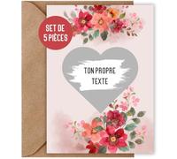 Things of Happiness Lot de 5 cartes à gratter vierges fleuries à écrire soi-même | Carte surprise sans chance à gratter | Cadeau pour anniversaire, Saint-Valentin, Noël (5 pièces florales)
