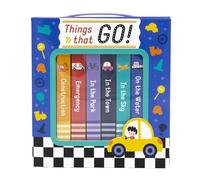 Things That Go - Box Set of 6 Mini Board Books | Baby & Toddler Vehicle Learning Set | Cars, Trucks, Boats, Planes & More | Durable First Books with Carry Box