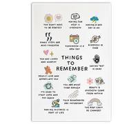 Things to Remember | Décoration de bureau de thérapie Conseiller scolaire CBT DBT Thérapie Counseling Poster Soulagement de l'anxiété Psychologie sociale Santé mentale 40,6 x 61 cm Sans cadre