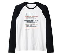 Things We Did - Chanson Classique Humoristique - Motif Paroles Manche Raglan