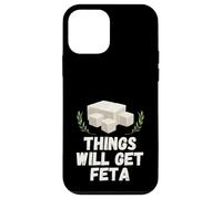 Things Will Get Feta Cube Jeu de Mots au Fromage Amusant Coque pour iPhone 12 Mini