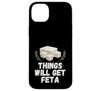 Things Will Get Feta Cube Jeu de Mots au Fromage Amusant Coque pour iPhone 14 Plus