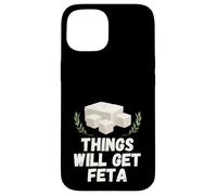 Things Will Get Feta Cube Jeu de Mots au Fromage Amusant Coque pour iPhone 15
