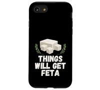 Things Will Get Feta Cube Jeu de Mots au Fromage Amusant Coque pour iPhone SE (2020) / 7/8