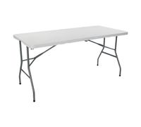 THINIA HOME Table de restauration pliante rectangulaire portable blanche 150 cm : polyvalente pour camping, événements en extérieurs ou intérieurs | Résine et pieds en acier