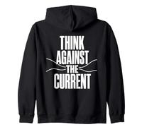 Think Against The Current Pensée Libre Esprit Critique Sweat à Capuche