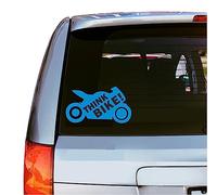 Think Bike Lot de 2 autocollants d'avertissement en vinyle pour pare-chocs de voiture, vélo, vitre de voiture, 140 mm x 80 mm, couleur noir (bleu)