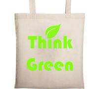 Think Green Sac fourre-tout en coton naturel écologique Beige, beige, Taille unique