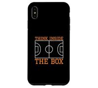 Think Inside The Box Futsal Court Un Gardien de But de Joueur de Futsal Coque pour iPhone XS Max