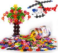 Think Master Masterflakes Disques de Verrouillage d'Apprentissage Compatibles avec l'Entraînement de Tige 10 Couleurs Ensemble de Jouets de Structure de 300 Pièces Blocs de Codage STEM et Robotique po