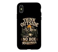 Think Outisde, No Box Required - Camping Outdoors Nature Coque pour iPhone X/XS