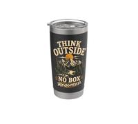 Think Outisde, No Box Required - Camping Outdoors Nature Gobelet isotherme en acier inoxydable double paroi