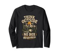 Think Outisde, No Box Required - Camping Outdoors Nature Manche Longue