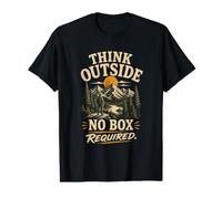 Think Outisde, No Box Required - Camping Outdoors Nature T-Shirt Graphique avec Valeur