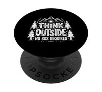 Think Outside No Box Required Randonnée Outdoor Funny Camping PopSockets PopGrip Adhésif