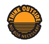 Think Outside No Box Sticker Hike Adventure Mountains Car Decal