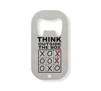 Think Outside The Box Décapsuleur Tic Tac Toe en acier inoxydable Argenté
