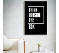 Think Outside The Box Lettre Peinture sur toile Art mural inspirant Photos d'impression moderne Affiche de typographie de motivation15.7 "x 23.6" (40x60cm) Pas de cadre