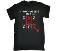 Think Outside The Box Mens T-Shirt Tee Birthday Sarcastic Clever Ironic Funny Black Manches Courtes(X-Large)