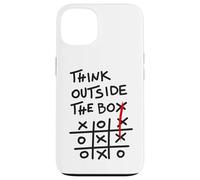 Think Outside The Box - Motif de Motivation Tic Tac Toe Coque pour iPhone 13