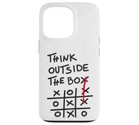 Think Outside The Box - Motif de Motivation Tic Tac Toe Coque pour iPhone 13 Pro