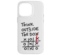 Think Outside The Box - Motif de Motivation Tic Tac Toe Coque pour iPhone 14 Pro Max