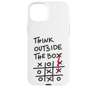 Think Outside The Box - Motif de Motivation Tic Tac Toe Coque pour iPhone 15 Plus