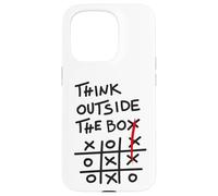 Think Outside The Box - Motif de Motivation Tic Tac Toe Coque pour iPhone 15 Pro