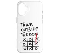 Think Outside The Box - Motif de Motivation Tic Tac Toe Coque pour iPhone 16