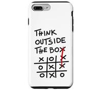 Think Outside The Box - Motif de Motivation Tic Tac Toe Coque pour iPhone 7 Plus/8 Plus