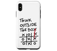 Think Outside The Box - Motif de Motivation Tic Tac Toe Coque pour iPhone XS Max