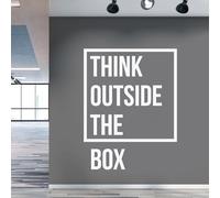Think Outside The Box Sticker mural pour bureau Blanc