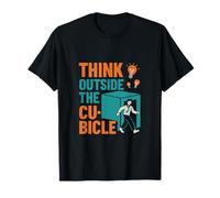 Think Outside The Cubicle 3D Block Office Humour Design T-Shirt